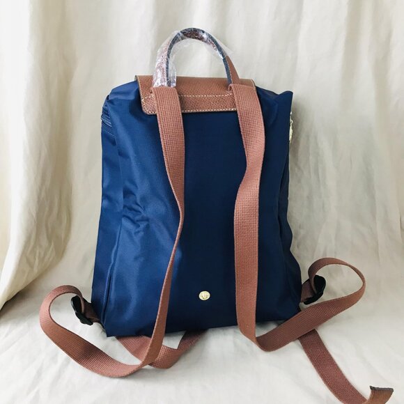 LONGCHAMP Mini Le Pliage Canvas Backpack In Navy Blue - Picture 10 of 13